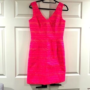 Lilly Pulitzer Size 8 Pink Tweed V neck dress